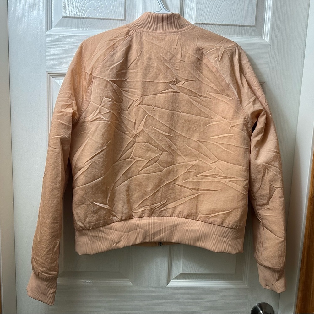 Lulu🍋Non-Stop Reversible Bomber Jacket in the color Bleached Apricot Size 10 - Picture 2 of 5